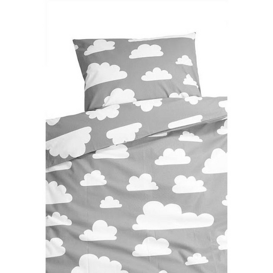 Juego de ropa de cama Eco Grids - Nubes grises