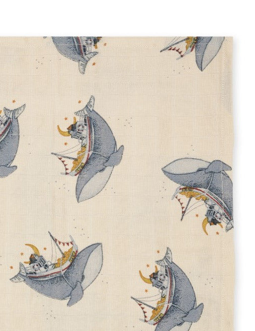 Muslin cloth gots - Whale Boat