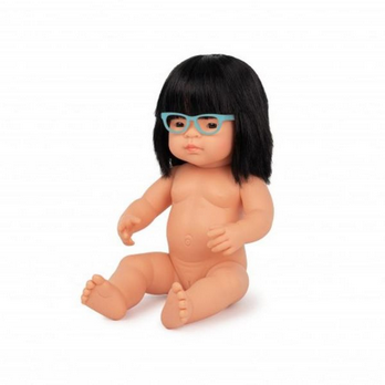 Boneca bebé asiática c/ocúlos 38 cm (sem roupa)