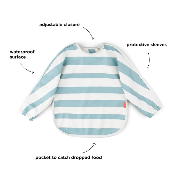 Babete com bolso e mangas - Stripes Blue