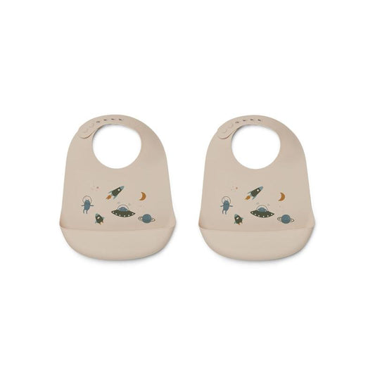 Tilda babete em silicone com bolso - Space multi mix