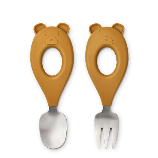Stanley baby cutlery set Mr bear - Golden caramel