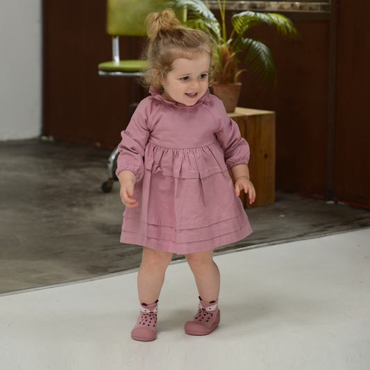 Sapatos de tricot de algodão para bebé - Raposa