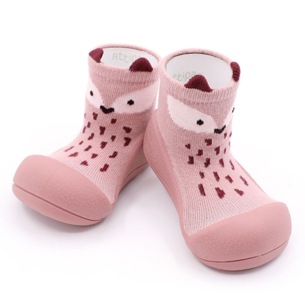 Sapatos de tricot de algodão para bebé - Raposa