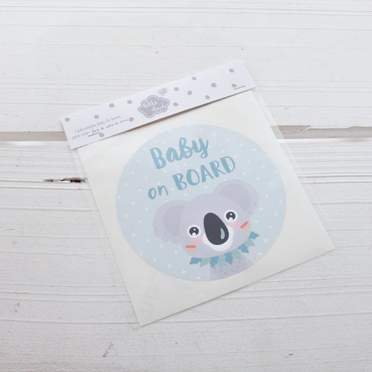 Vinilo bebé a bordo - cara de koala