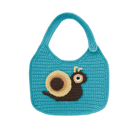 Babero de crochet - Caracol turquesa