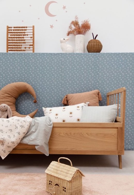 Papel de Parede - Mar de Flores Azul