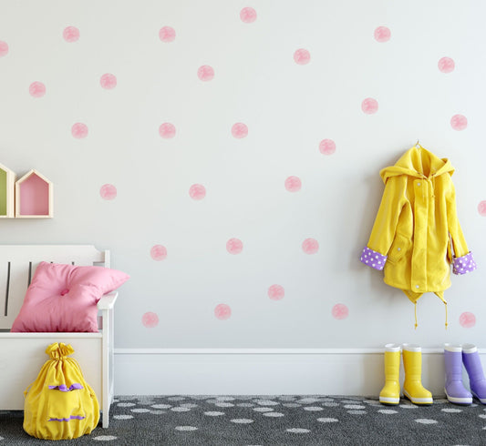 Wallstickers bolas aguarela rosa