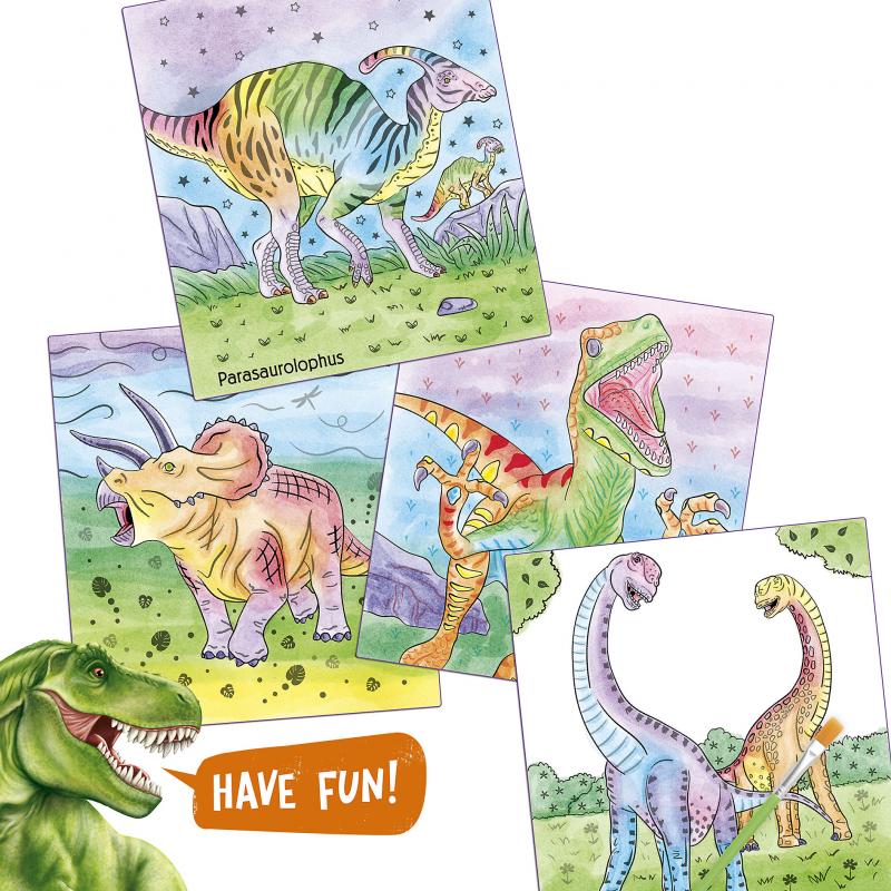 Livro de Colorir Aquarela - Dinossauros