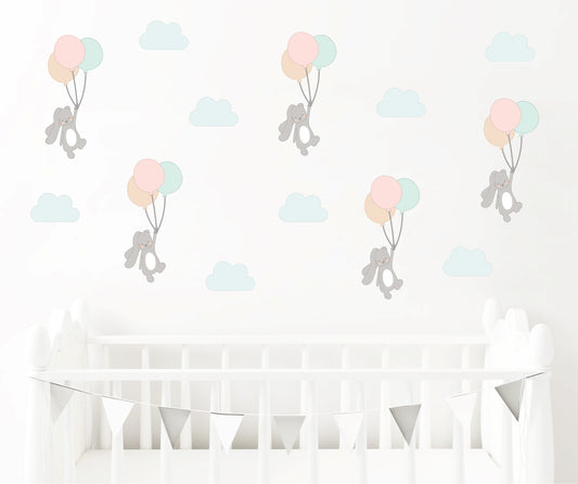 Wallstickers coelhos e balões