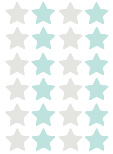 Wallstickers Estrelas cinza e menta