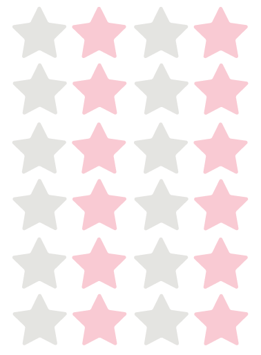 Wallstickers Estrelas cinza e rosa
