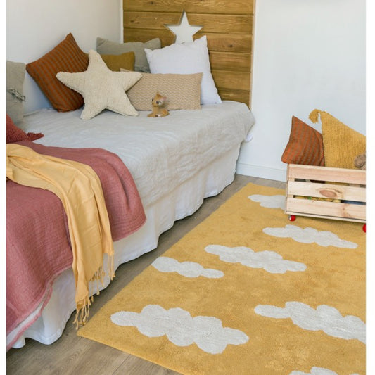 Tapete de mostarda de nuvens