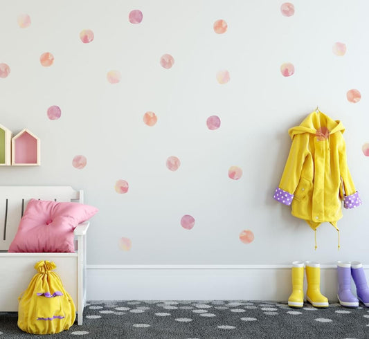 Wallstickers - mistura de bolas aguarela - rosa velho