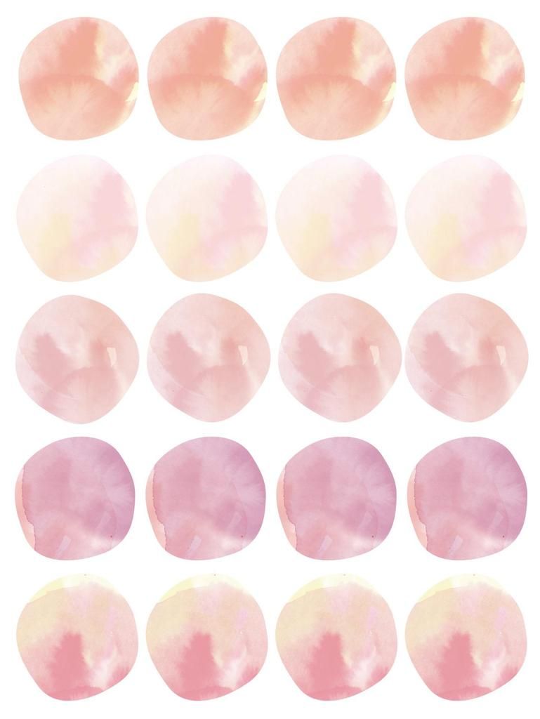 Wallstickers - mistura de bolas aguarela - rosa velho