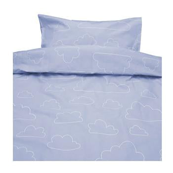 Conjunto de cama grades eco - nuvens Azul
