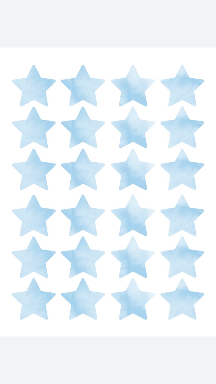 Wallstickers com estrelas aguareladas - azul