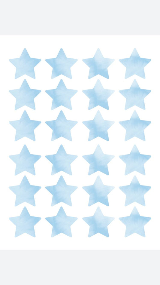 Wallstickers com estrelas aguareladas - azul