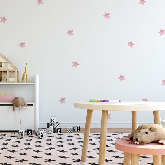 Wallstickers estrelas aguarela rosa
