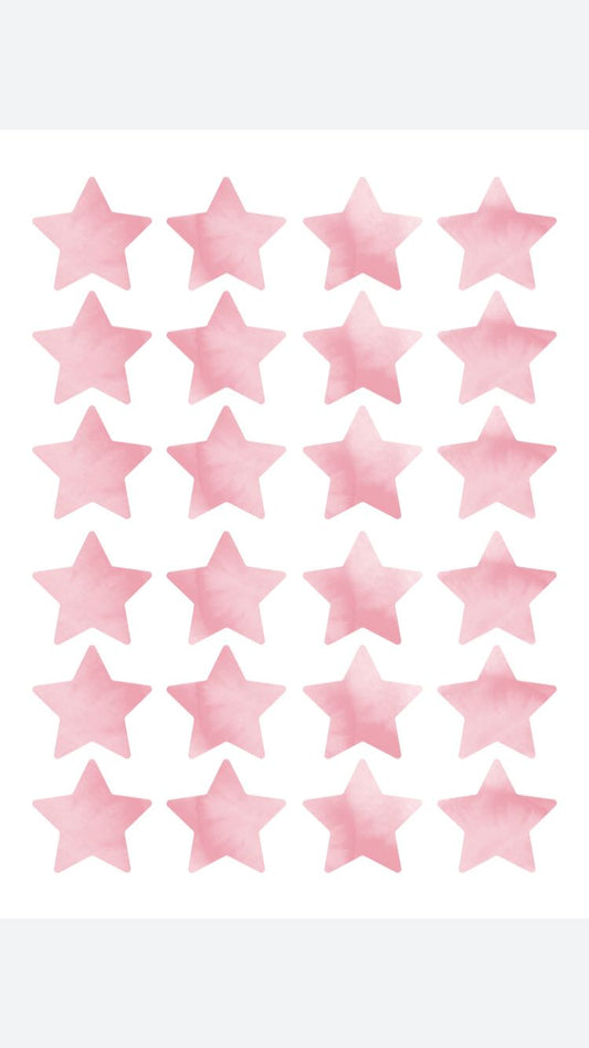 Wallstickers estrelas aguarela rosa