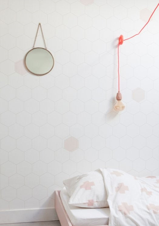 Papel de Parede - Favo de Mel Rosa