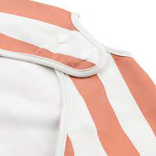 Babete com bolso e mangas - Stripes Papaya