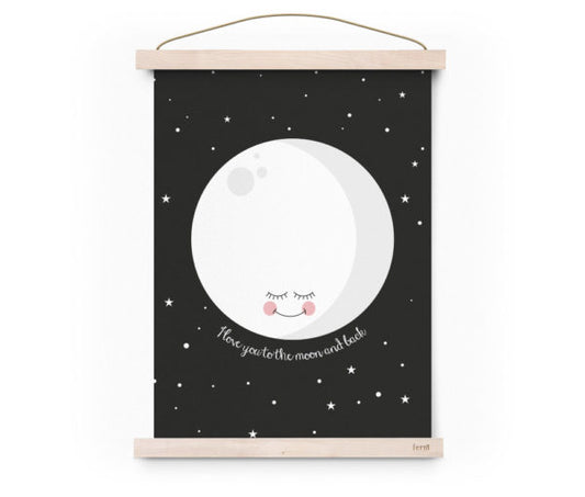 Póster A3 Te amo hasta la luna - negro