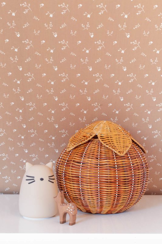 Papel de Parede Mar de Flores - Castanho Mostarda