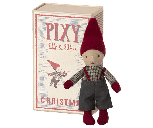 Pixy elf de Natal em caixa de fósforos - menino