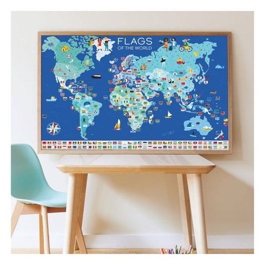 Poster com autocolantes - Bandeiras