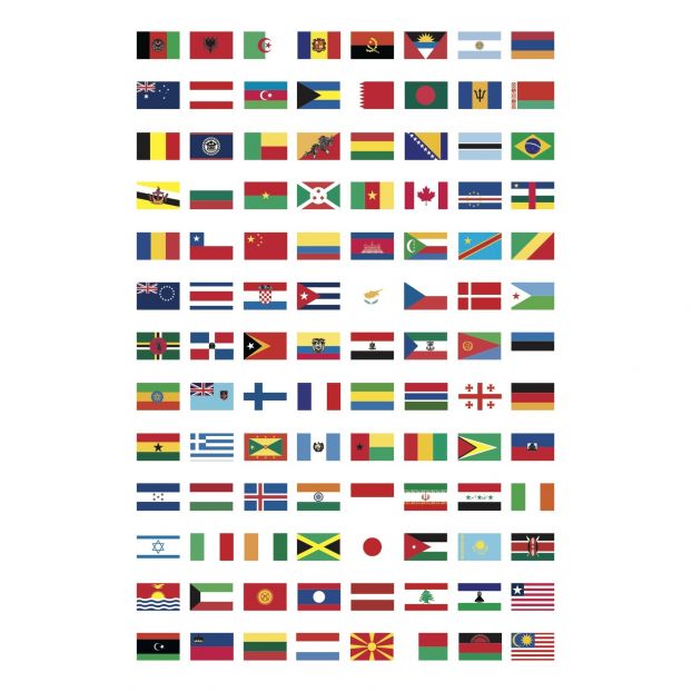 Poster com autocolantes - Bandeiras