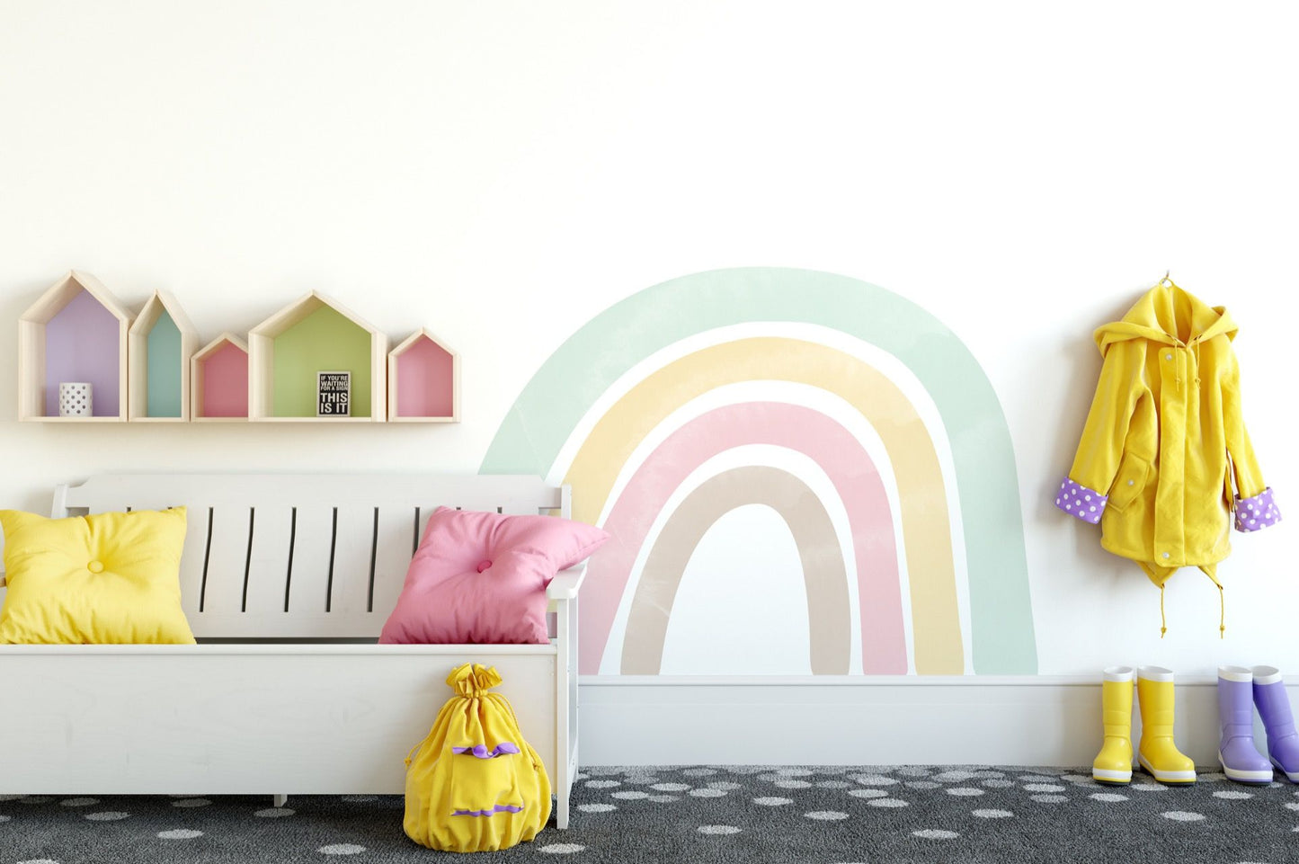 Wallsticker Rainbow pastel XL -180x120 cm