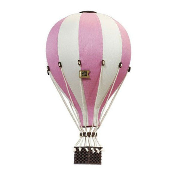 Globo aerostático decorativo M - Blanco y Rosa