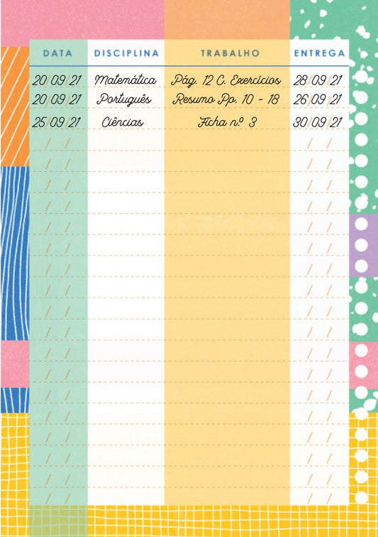 Caderno de tarefas e TPC