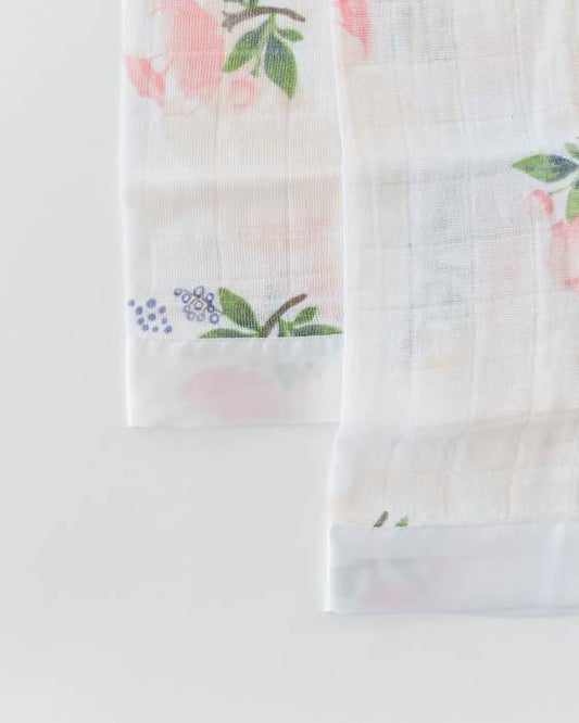 Set de 2 eructos de algodón - rosa acuarela 40x40