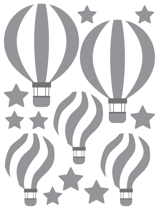 Wallstickers balões de ar listrados - cinza e branco