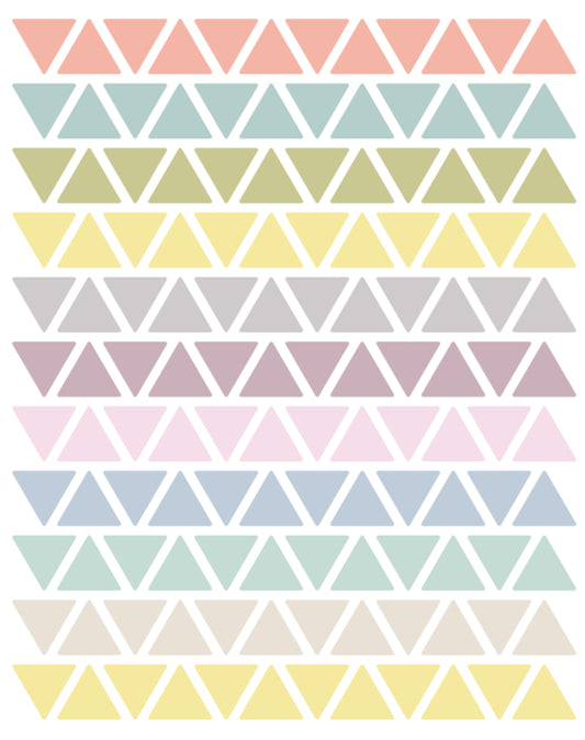 Wallstickers, triângulos mix pastel
